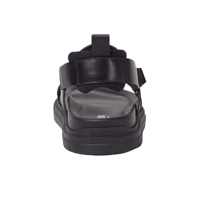 FENDI FF One Strap Sandals Men's Black-4
