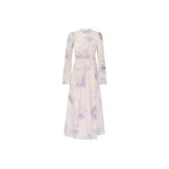 Zimmermann Waverly Long-Sleeved Asymmetric Maxi Dress