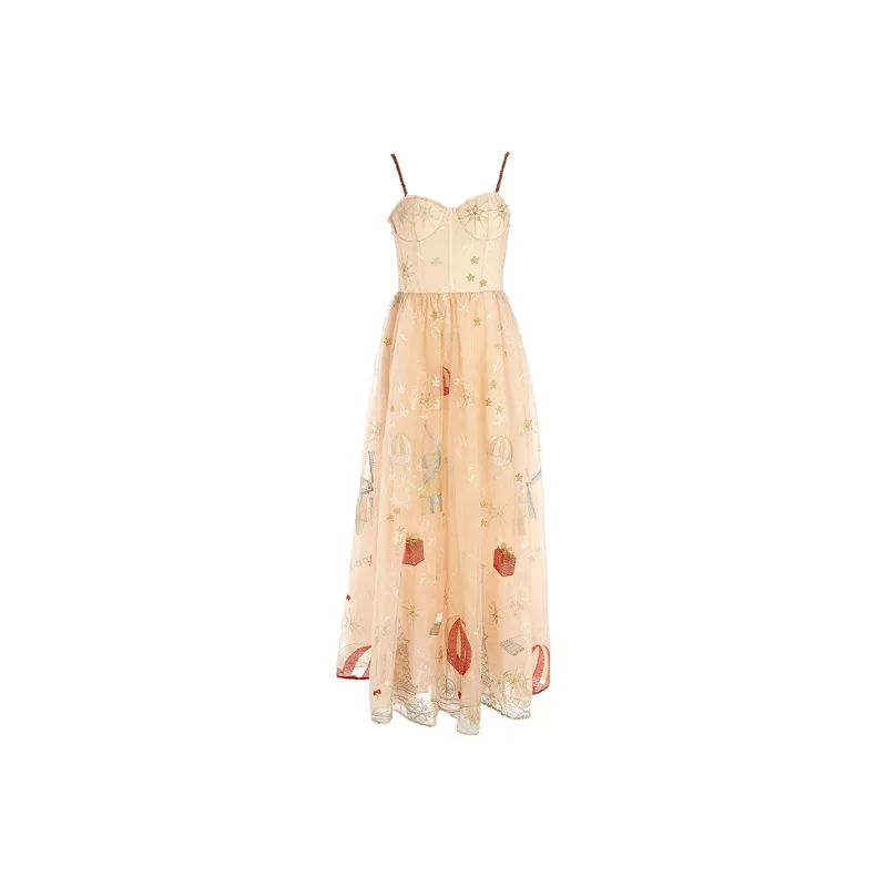 Marie Elie Sleeveless Dresses Women's Orange-0