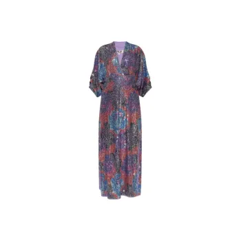 DVF Diane Von Furstenberg Side Slit Sequined Dress
