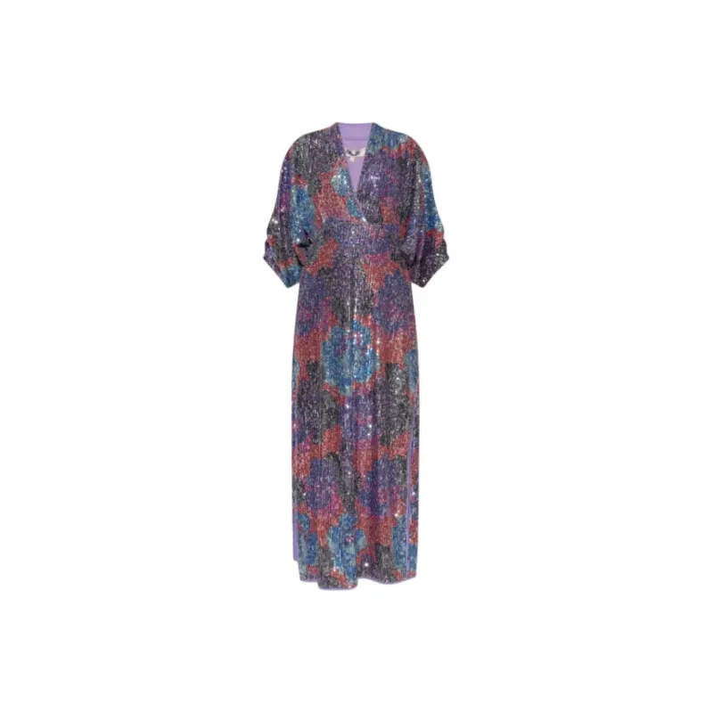 DVF Diane Von Furstenberg Side Slit Sequined Dress-0