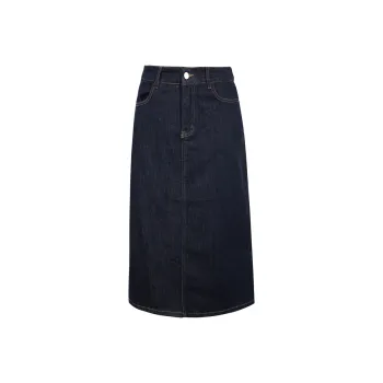 3COLOUR Denim Long Skirts Women's Blue Black