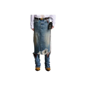 R13 SS24 Denim Long Skirt Women's Clinton Blue