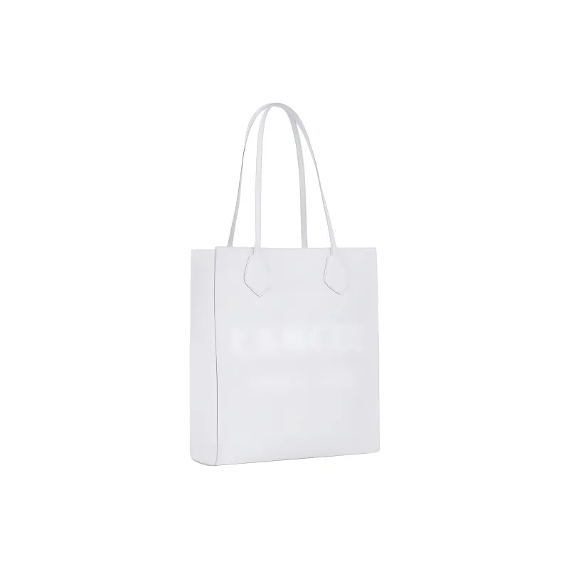 LANCEL Smooth Cow Leather Tote Bag Shopping Bag Shoulder Bag Handbag Women's White-1