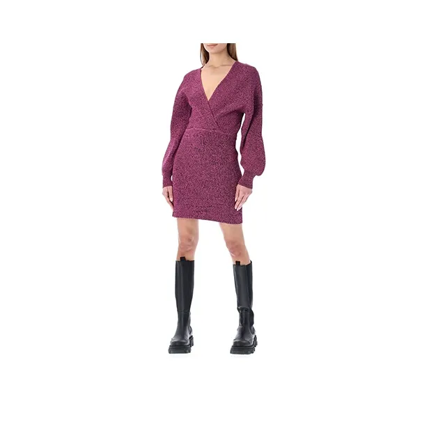 GANNI Long-Sleeved Dresses Women's Purple-0