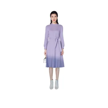 BBLLUUEE Long Sleeved Dress Women's Fragrant Purple