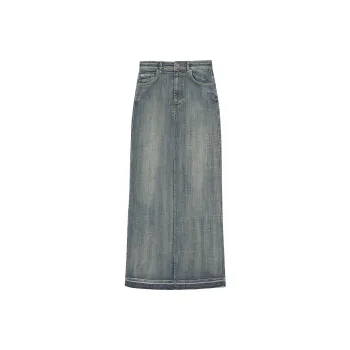 GANNI Denim Long Skirts Women's Dyed Washable