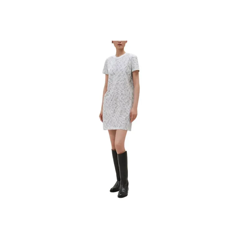 HERMES Short Sleeved Dress Women's Ecru-0