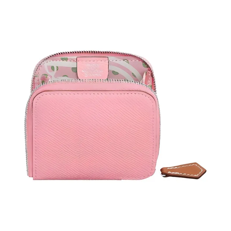 HERMES Silk'In Silk Coin Purses Wallets Women's Pink-0