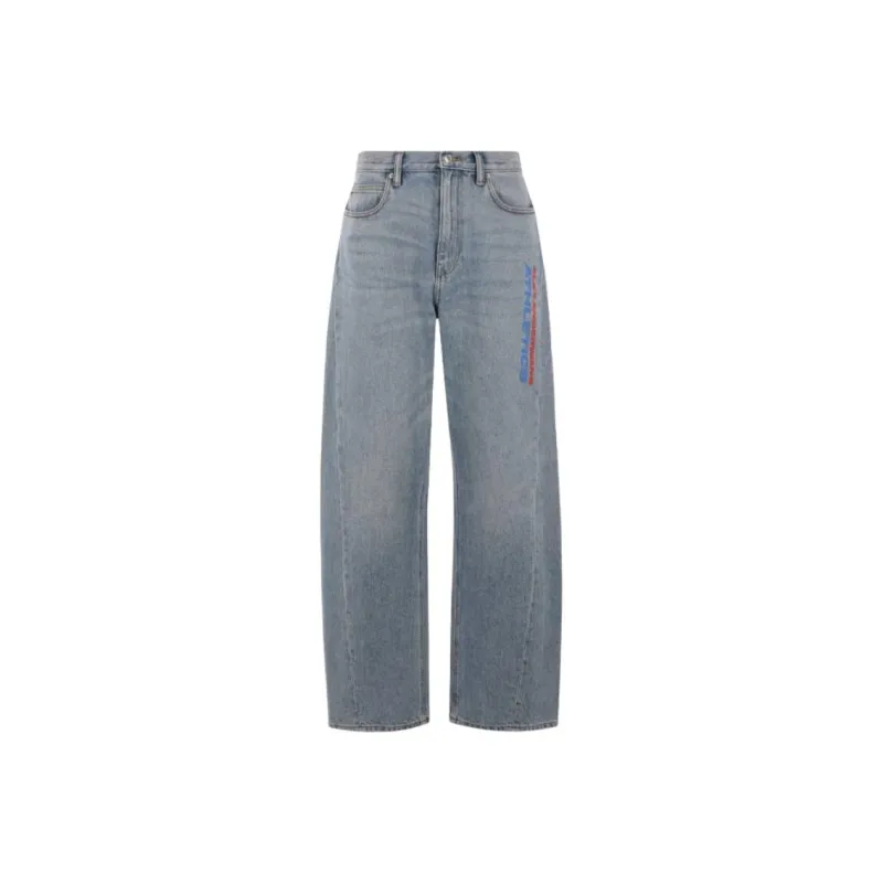Alexander Wang Mesh Back Wide Leg Jeans-0