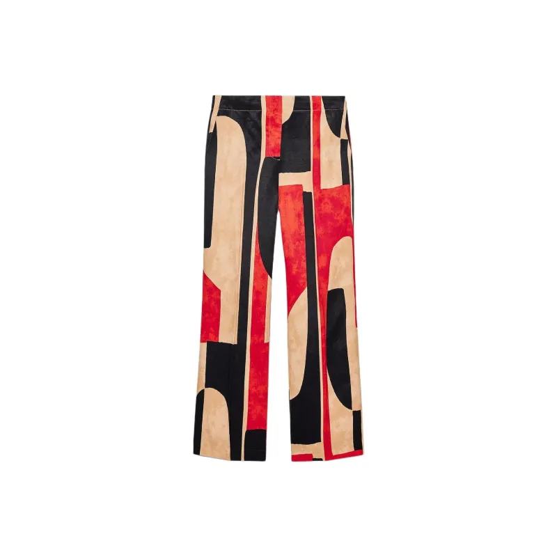ZARA ZW Series Casual Pants Women's Red/Black-0