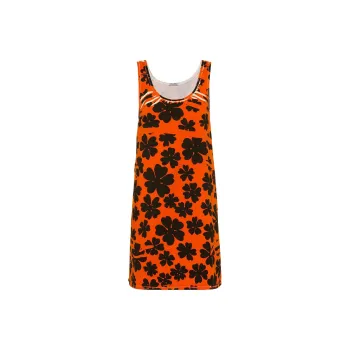 MIU MIU SS22 Sleeveless Dress Women's Orange