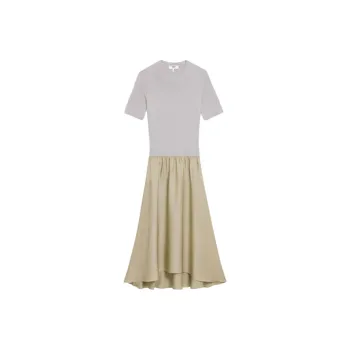 THEORY THEORY Designer Co-authored Collection Short-Sleeved Dresses Women's Gray/Khaki