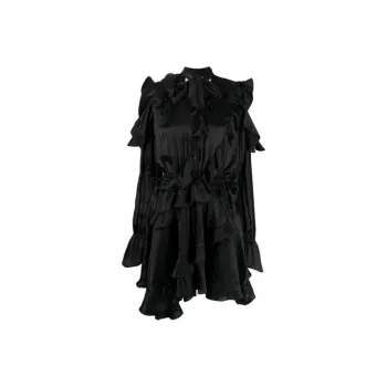 OFF-WHITE Creased Ruffled Cocktail Dress