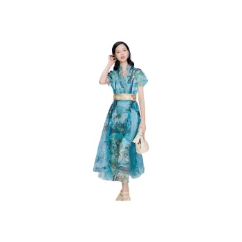 BBLLUUEE Short Sleeved Dress Women's Coral Blue