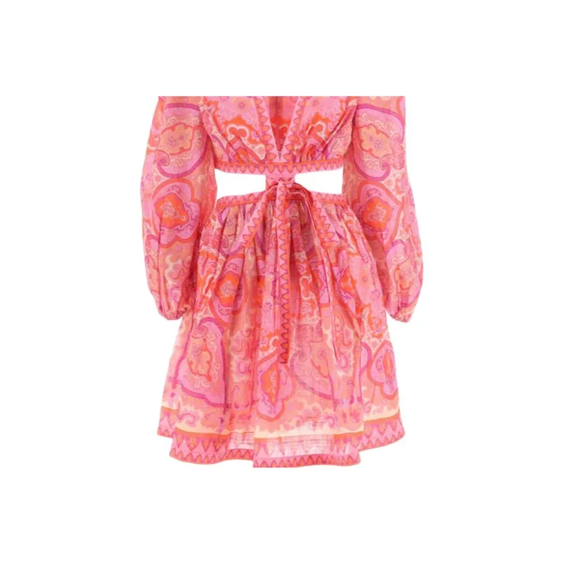 Zimmermann Long Sleeved Dresses Women's Pink Purple-3
