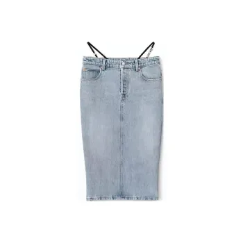 Alexander Wang Thong strap Denim Midi Skirt