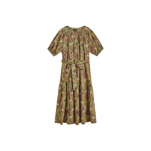 Insect Short-Sleeved Dresses Women's Water Lily Blooms