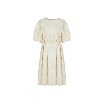 JZ. ANNAKRO FW24 Short Sleeved Dresses Women's Apricot