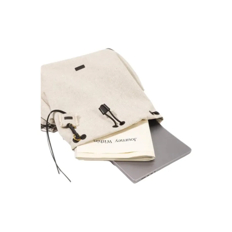 Songmont Cow Leather With Fabric Backpack Tubas Unisex White & Tea Brown & Blue Dyed & Black Clothing Sets-1