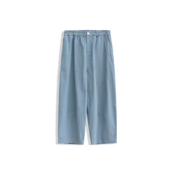BLUELANDINC Straight Moderate Casual Pants Women's Denim Blue
