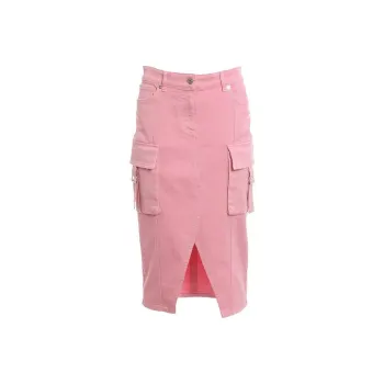 Blumarine Denim Long Skirts Women's Pink