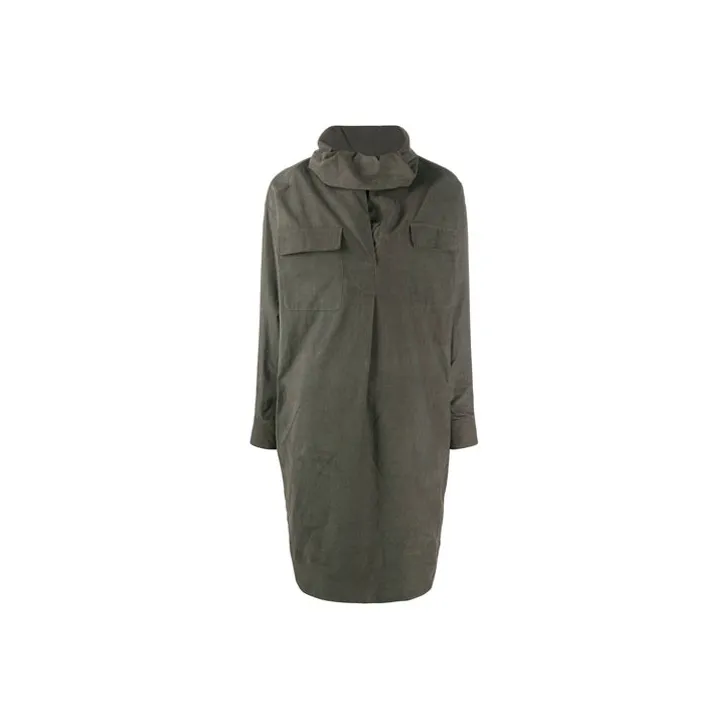 KENZO FW21 Long-Sleeved Dresses Women's Gray Green-0