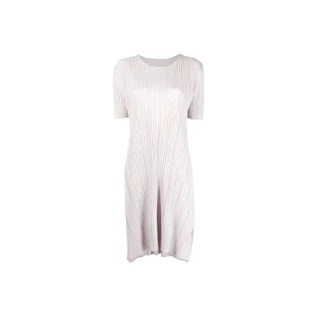 PLEATS PLEASE ISSEY MIYAKE Short Sleeved Dress Women's Light Pink