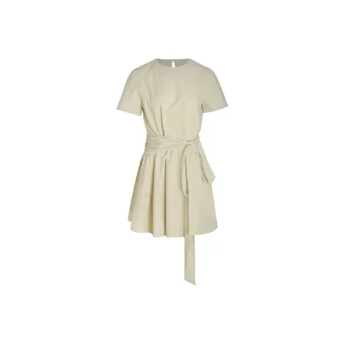 Little Pull Short Sleeved Dresses Women's Cream Apricot