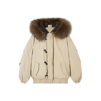 PAZZO Advanced Sensory Raccoon Dog Fur Thickened Warm Puffer Jacket Women's
