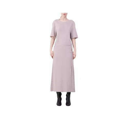 Lemaire Belted Rib T Shirt Dress 'Violet Ice'