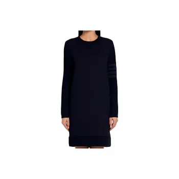 THOM BROWNE· Long Sleeved Dress Women's Marine Blue