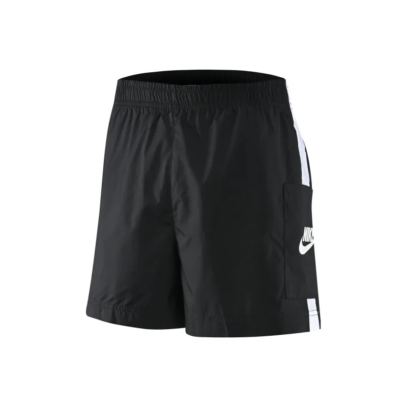 Nike Women'ss Logo Print Woven Shorts Black-0