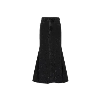 MOCO Denim Long Skirt Women's Black