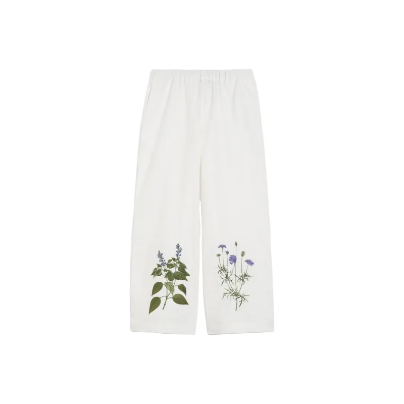 WEEKEND MaxMara Volante Floral embroidered Wide leg Trousers-0