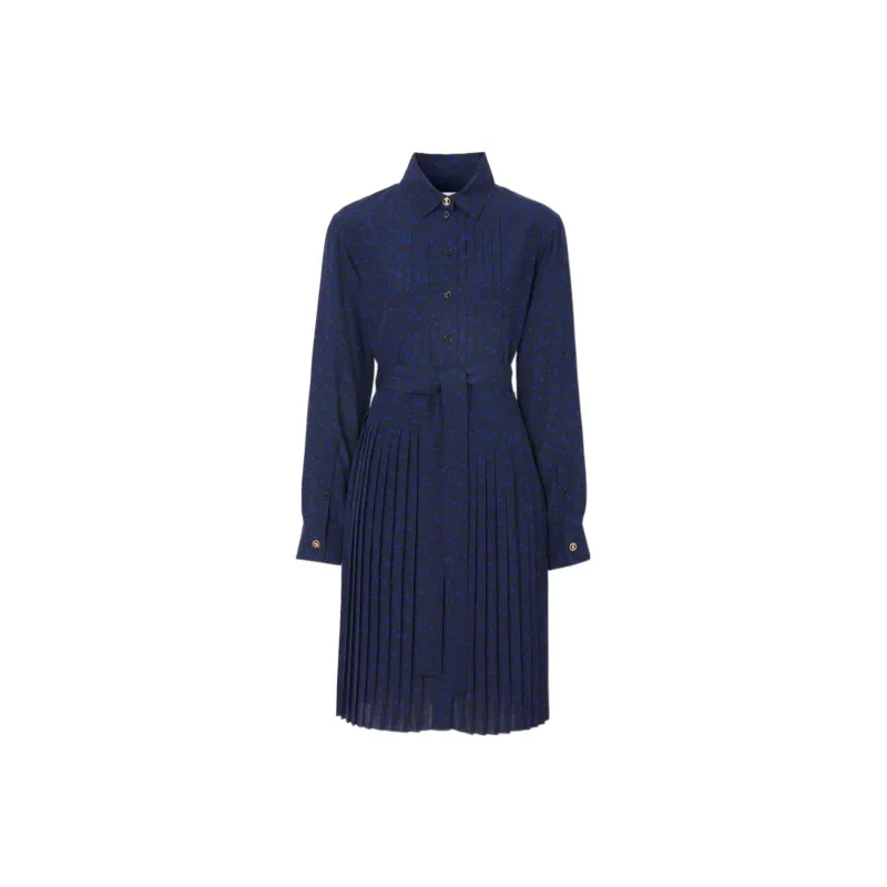 Burberry Long-Sleeved Dresses Women's Blue-0