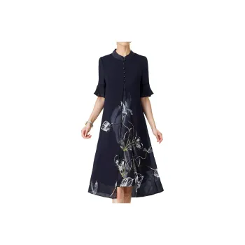 Mapping Short-Sleeved Dresses Women's Black