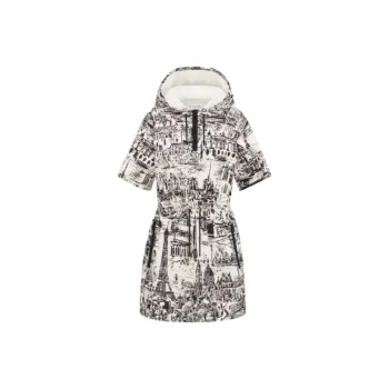DIOR Short Hooded Dress Short-Sleeved Dresses Women's Black