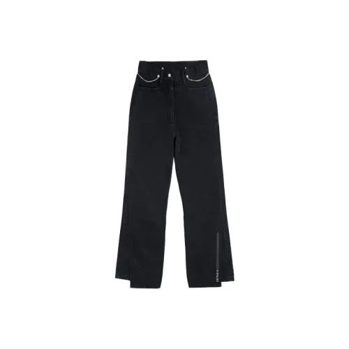 C2H4 Wide Layered Swing Jeans 'Dark Grey'