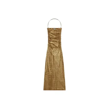 DIESEL FW22 Sleeveless Dress Women's Gold Brown