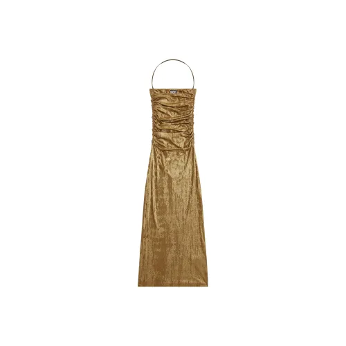 DIESEL FW22 Sleeveless Dress Women's Gold Brown