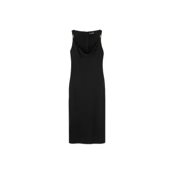 VERSACE Medusa Cowl Neck Midi Dress