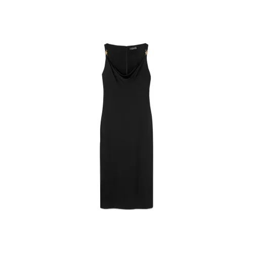 VERSACE Medusa Cowl Neck Midi Dress
