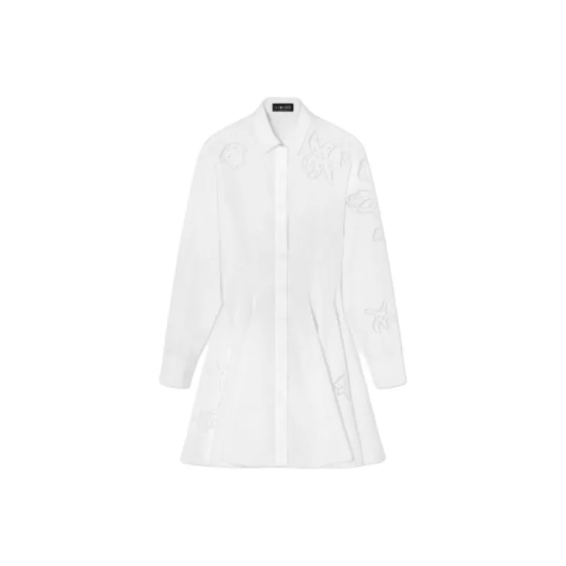 VERSACE Sangallo Embroidered A Lined Mini Shirt Dress-0