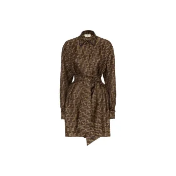 FENDI Ff Motif Belted Shirt Dress