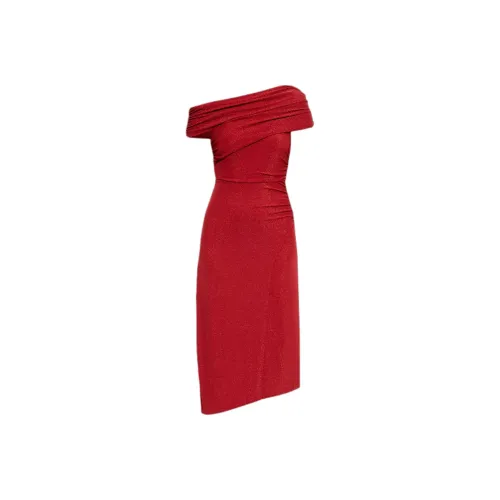 DVF Diane Von Furstenberg Off Shoulder Front Slit Dress