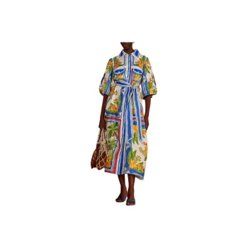 Farm Rio Off-White Tropical Destination Midi Dress