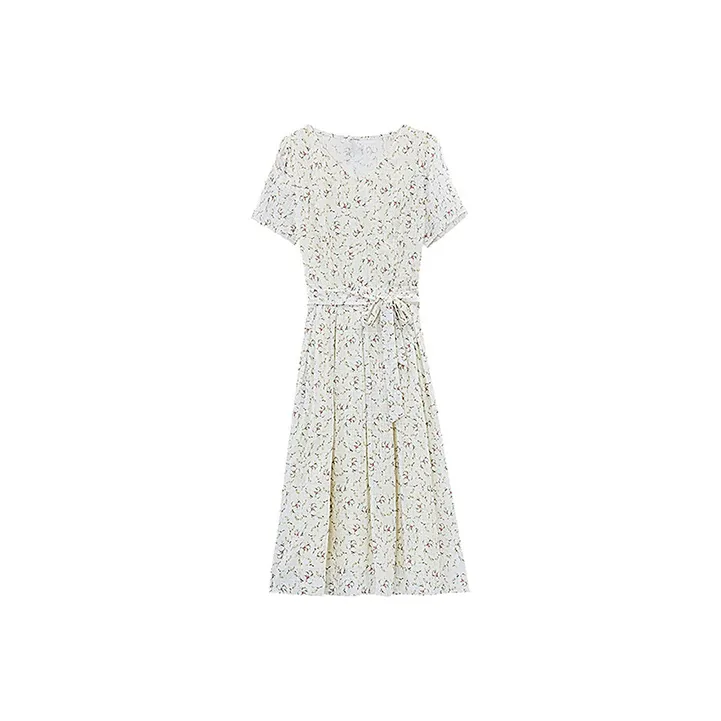 HUASJ Short Sleeved Dresses Women's Beige-0
