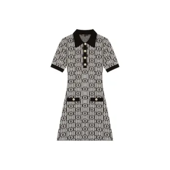 Maje Short-Sleeved Dresses Women's Black/White