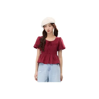 ZIHAN T Shirts Women's Vintage Red